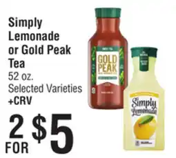 Smart & Final Simply Lemonade or Gold Peak Tea offer