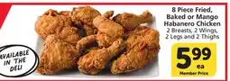 Vons 8 Piece Fried, Baked or Mango Habanero Chicken offer