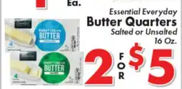 Valley Marketplace Essential Everyday Butter Quarters Salted or Unsalted offer