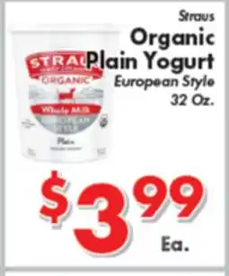 Valley Marketplace Stratus Organic Plain Yogurt offer