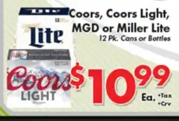 Valley Marketplace Coors, Coors Light, MGD or Miller Lite offer