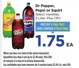 Food 4 Less Dr Pepper, Pepsi or Squirt offer