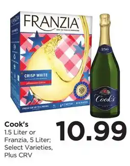 Food 4 Less Cook's 1.5 Liter or Franzia, 5 Liter offer