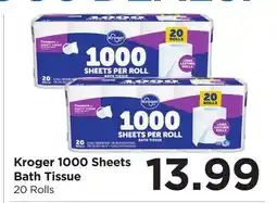 Food 4 Less Kroger 1000 Sheets Bath Tissue offer
