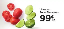 Food 4 Less Limes or Roma Tomatoes offer