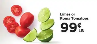 Food 4 Less Limes or Roma Tomatoes offer