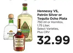 Food 4 Less Hennessy VS, Patrón Silver or Tequila Ocho Plata offer
