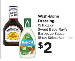 Food 4 Less Wish-Bone Dressing 15 fl oz or Sweet Baby Ray's Barbecue Sauce, 18 fl oz offer