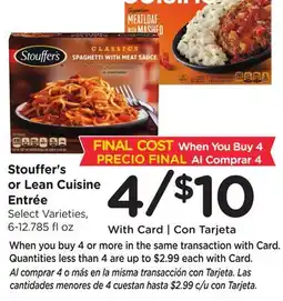 Ralphs Stouffer's or Lean Cuisine Entrée offer