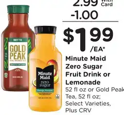 Ralphs Minute Maid Zero Sugar Fruit Drink or Lemonade offer