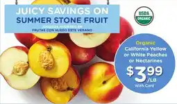 Ralphs Organic California Yellow or White Peaches or Nectarines offer