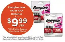 Ralphs Energizer Max AA or AAA Batteries offer