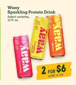 Sprouts Farmers Market Waay Sparkling Protein Drink offer