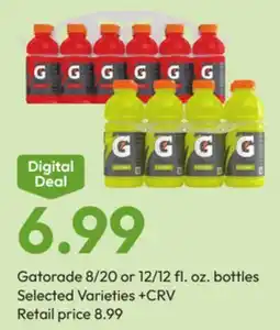 Stater Bros Gatorade 8/20 or 12/12 fl. oz. bottles offer