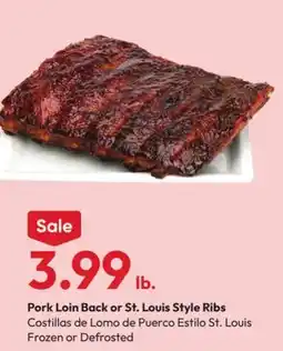 Stater Bros Pork Loin Back or St. Louis Style Ribs offer