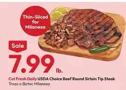 Stater Bros Cut Fresh Daily USDA Choice Beef Round Sirloin Tip Steak offer
