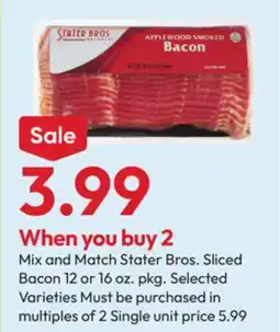 Stater Bros Stater Bros. Sliced Bacon offer