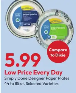 Stater Bros Simply Done Designer Paper Plates offer