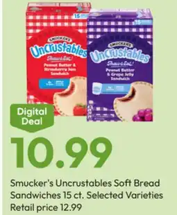 Stater Bros Smucker's Uncrustables Soft Bread Sandwiches offer