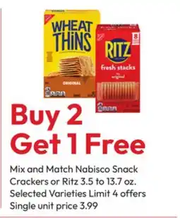 Stater Bros Nabisco Snack Crackers or Ritz offer