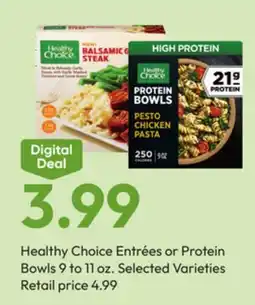 Stater Bros Healthy Choice Entrées or Protein Bowls offer