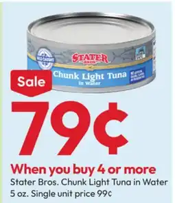 Stater Bros Stater Bros. Chunk Light Tuna in Water offer