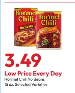 Stater Bros Hormel Chili No Beans offer