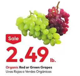 Stater Bros Organic Red or Green Grapes offer