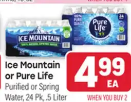 Tony’s Fresh Market Ice Mountain or Pure Life offer