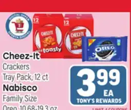 Tony’s Fresh Market Cheez-It Crackers Nabisco Family Size Oreo offer