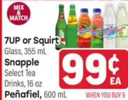 Tony’s Fresh Market 7UP or Squirt, Snapple or Peñafiel offer