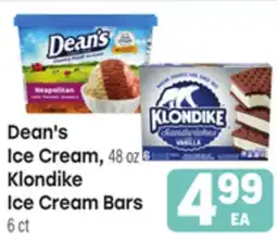 Tony’s Fresh Market Dean's Ice Cream, 48 oz Klondike Ice Cream Bars, 6 ct offer