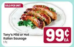Tony’s Fresh Market Tony's Mild or Hot Italian Sausage offer