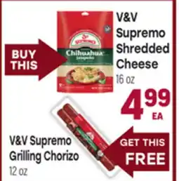Tony’s Fresh Market V&V Supremo Grilling Chorizo 12 oz offer