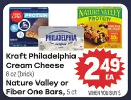 Tony’s Fresh Market Kraft Philadelphia Cream Cheese or Nature Valley or Fiber One Bars offer