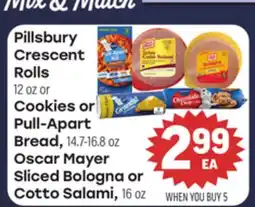 Tony’s Fresh Market Pillsbury Crescent Rolls or Cookies or Pull-Apart Bread Oscar Mayer Sliced Bologna or Cotto Salami offer