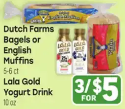 Tony’s Fresh Market Dutch Farms Bagels or English Muffins offer