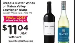 Mariano's Bread & Butter Wines or Matua Valley Sauvignon Blanc offer
