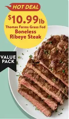 Fresh Thyme Thomas Farms Grass Fed Boneless Ribeye Steak offer
