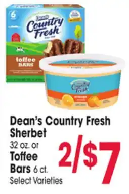 Jewel-Osco Dean's Country Fresh Sherbet 32 oz. or Toffee Bars 6 ct offer