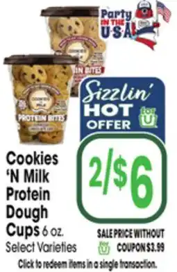 Jewel-Osco Cookies 'N Milk Protein Dough Cups offer