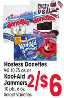 Jewel-Osco Hostess Donettes 9-5.10.75 oz. or Kool-Aid Jammers 10 pk., 6 oz offer