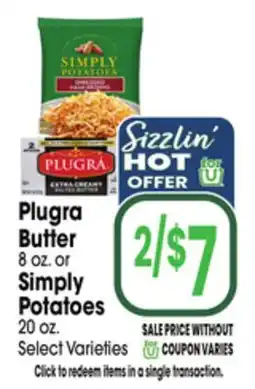 Jewel-Osco Plugra Butter 8 oz. or Simply Potatoes 20 oz offer