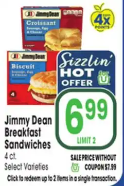 Jewel-Osco Jimmy Dean Breakfast Sandwiches offer