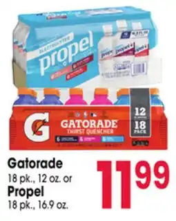 Jewel-Osco Gatorade 18 pk., 12 oz. or Propel 18 pk., 16.9 oz offer