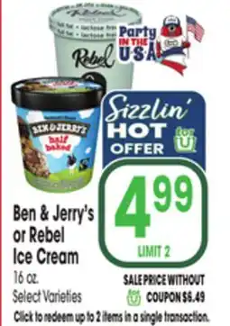 Jewel-Osco Ben & Jerry's or Rebel Ice Cream offer