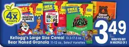 Jewel-Osco Kellogg's Large Size Cereal, Bear Naked Granola offer