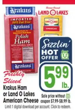 Jewel-Osco Krakus Ham or Land O Lakes American Cheese offer