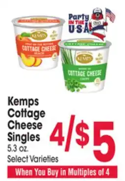 Jewel-Osco Kemps Cottage Cheese Singles offer