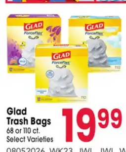 Jewel-Osco Glad Trash Bags offer